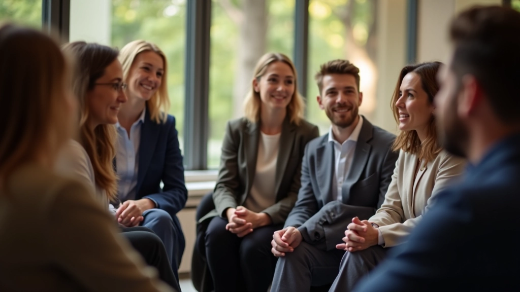 Professioneel team in gesprek tijdens training