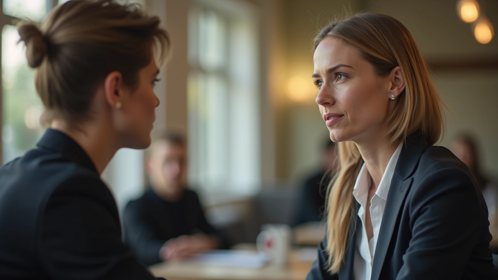 Close-up van twee mensen in gesprek, volle aandacht voor elkaar, ernstige gezichtsuitdrukkingen